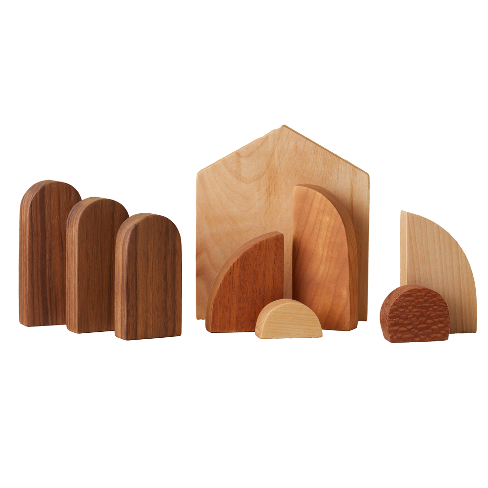 Minimalistic Modern Wood Nativity, , large