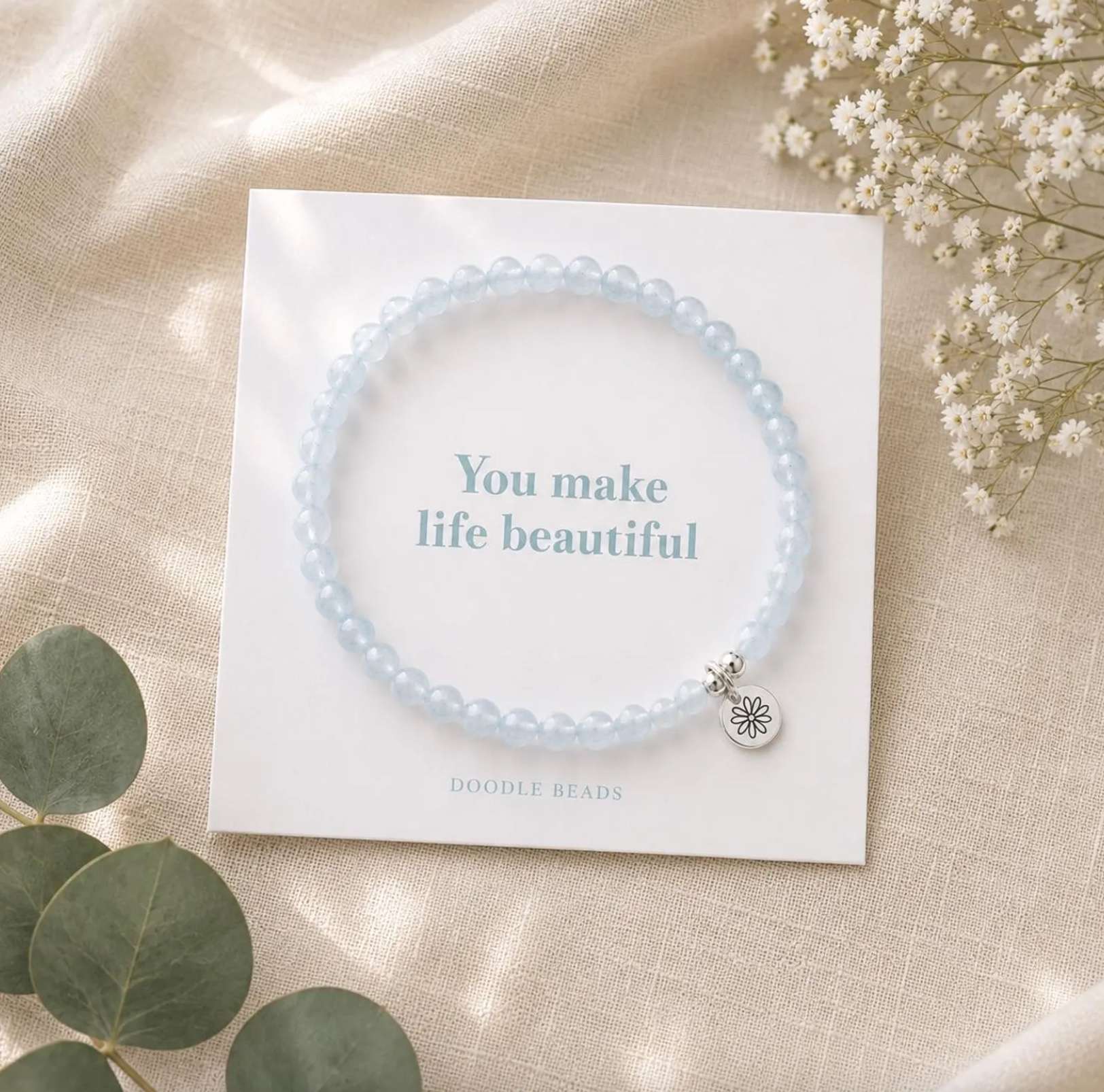You Make Life Beautiful Aquamarine Bracelet