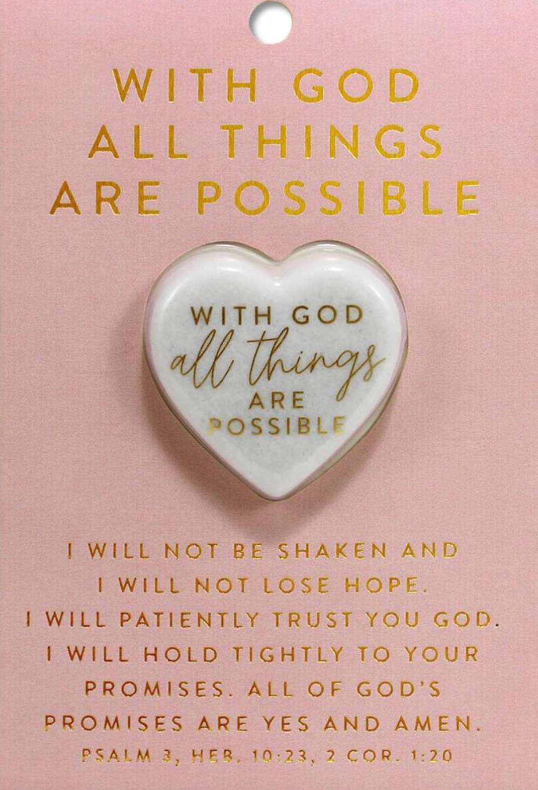 With God All Things Heart Stone