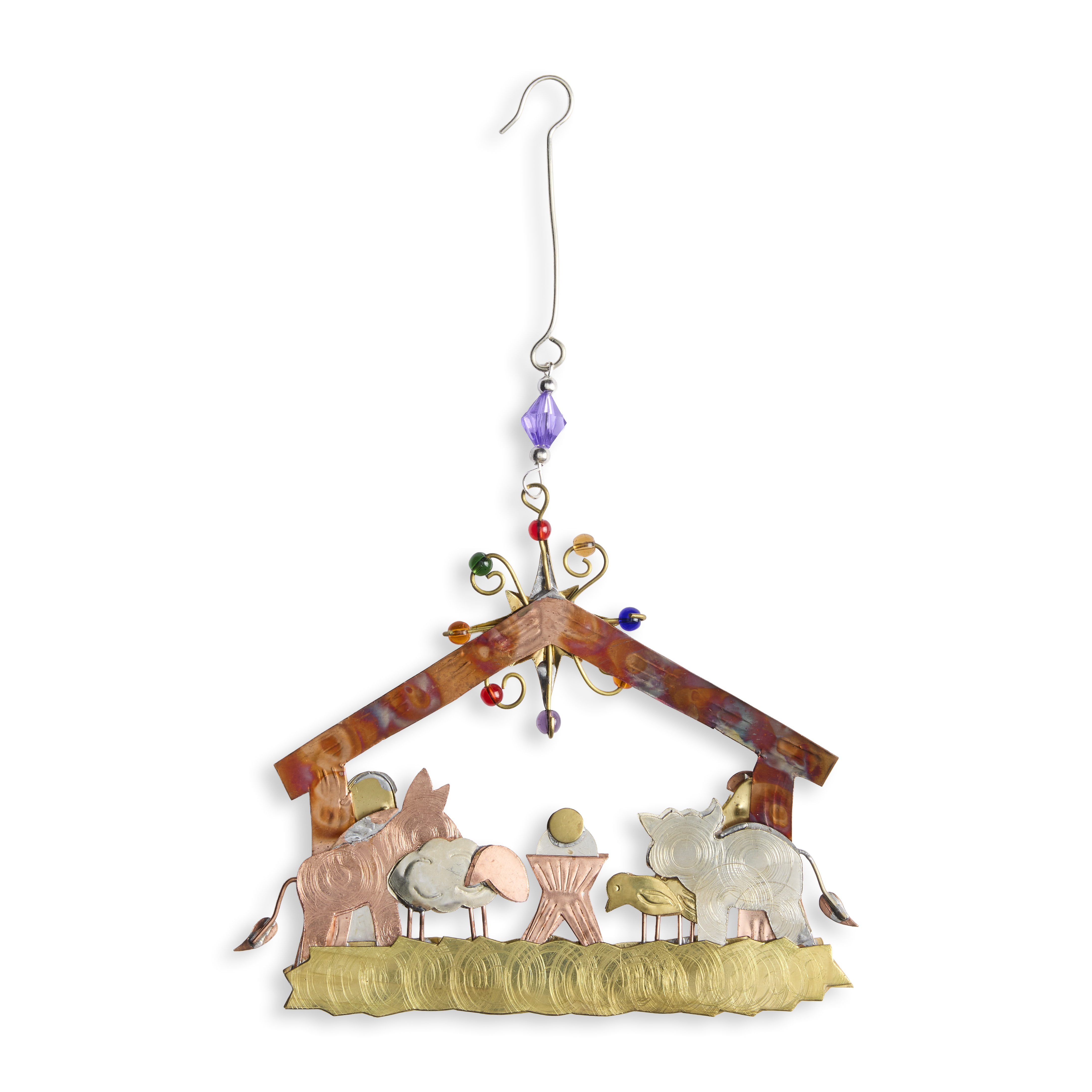 Farm Animal with Mary and Joseph Ornament, , large