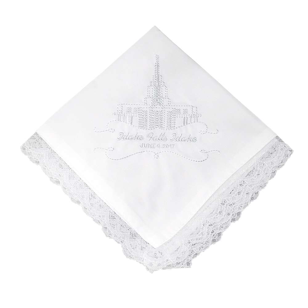 Idaho Falls Idaho Temple Handkerchief - Lace