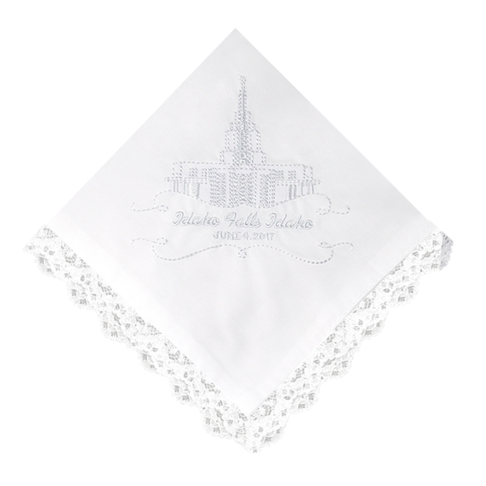 Idaho Falls Temple Lace Handkerchief, , large