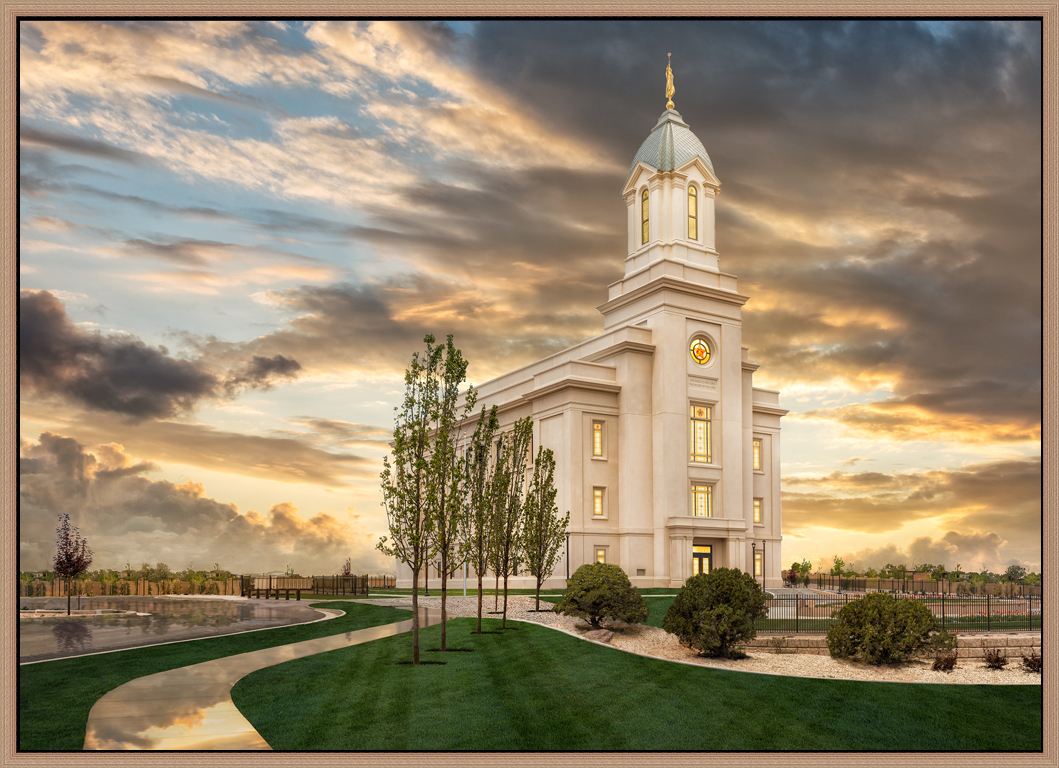 Covenant Path Temple: Cedar City Temple (30x41 Framed Canvas Giclee)