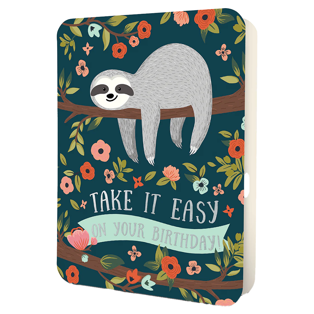 Sloth Birthday Card 