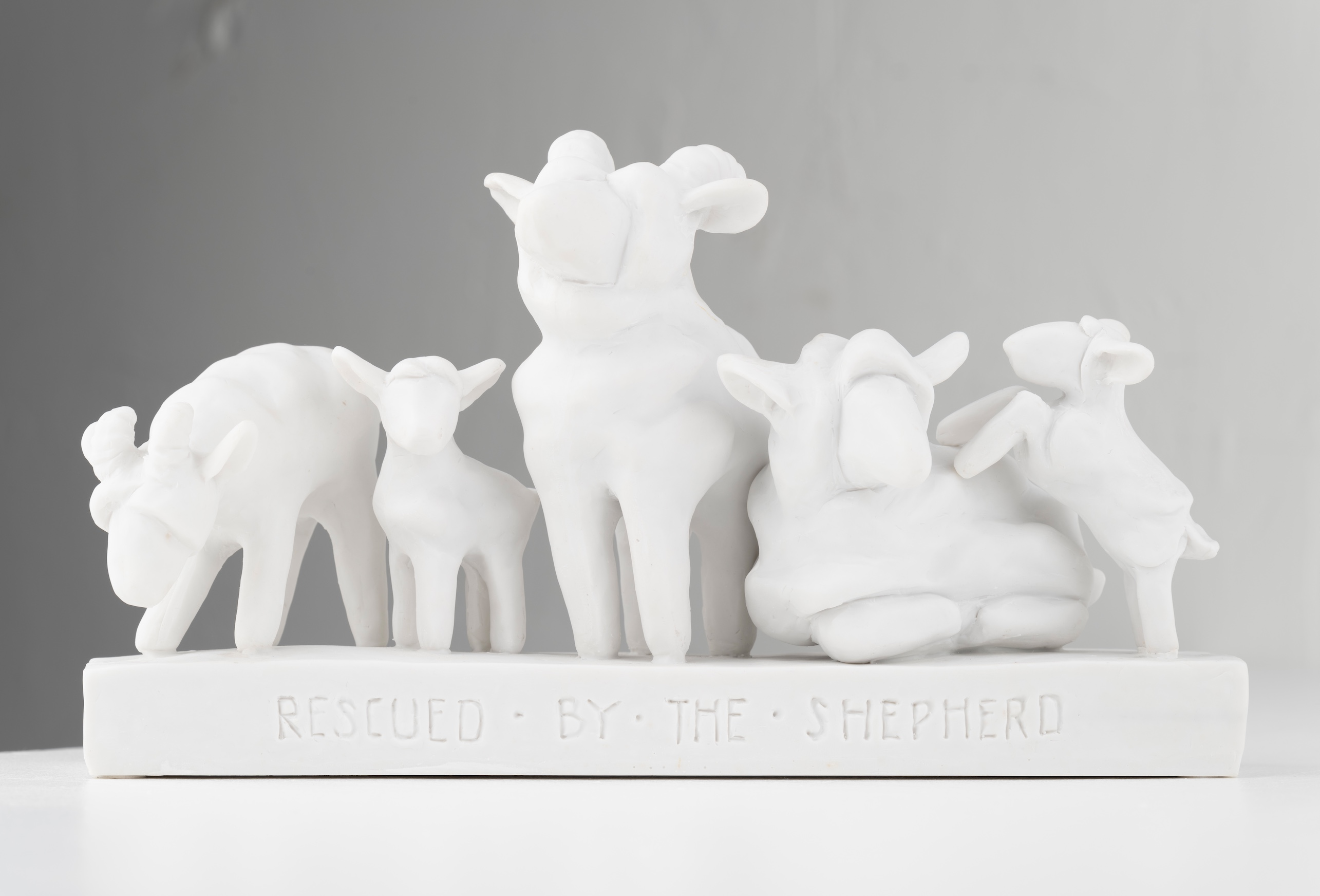 Rescued by the Shepherd Marble Resin Statue