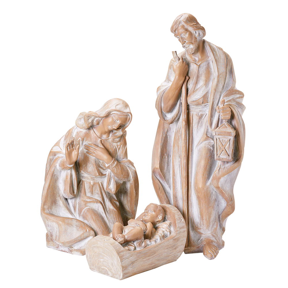 Holy Family Wood Carved Nativity