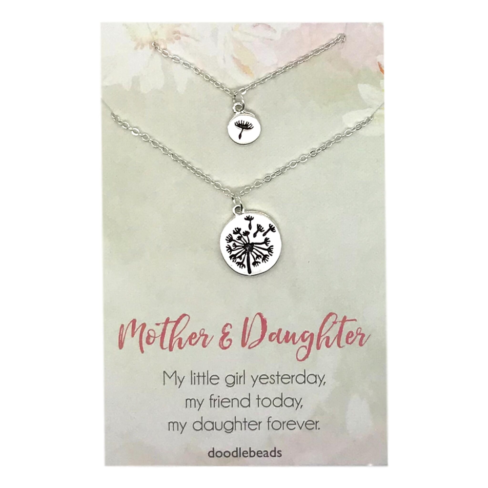 Mother and Daughter Dandelion Necklace Set