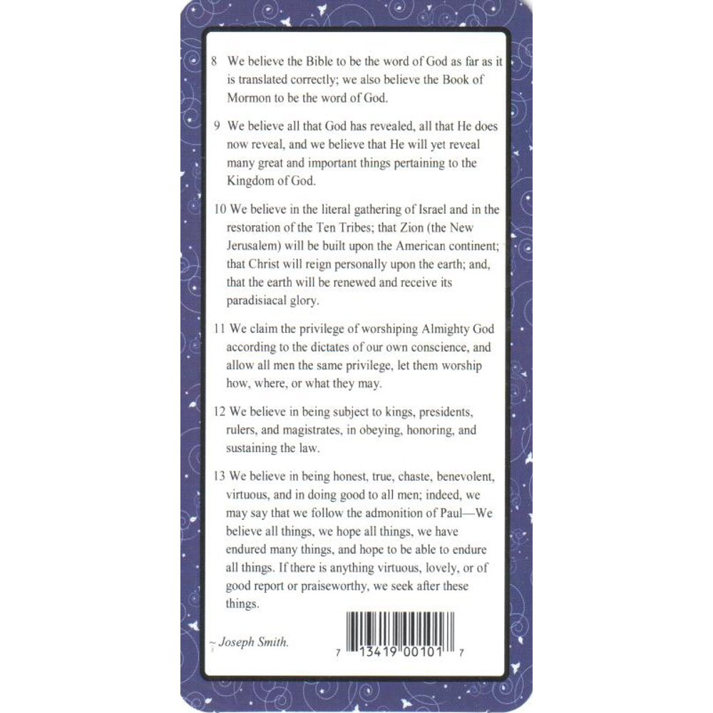 Articles of Faith Vinyl-Coated Bookmark, , large
