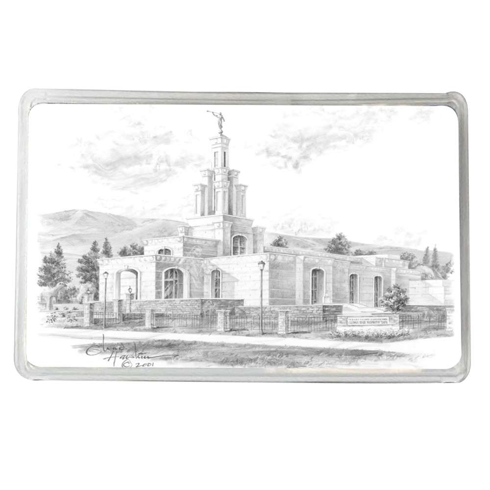 Columbia River Temple Recommend Holder Black & White