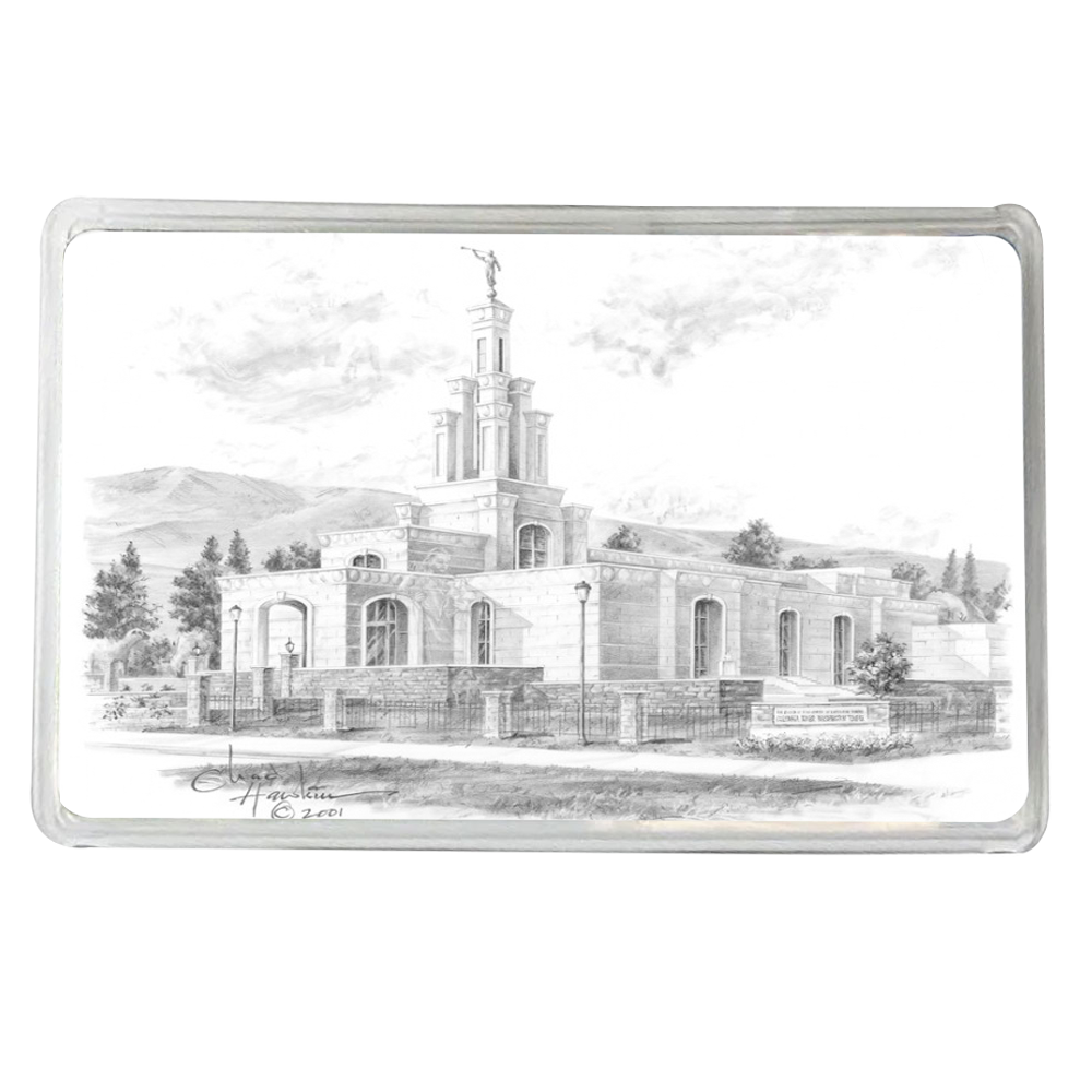 Columbia River Temple Recommend Holder Black & White