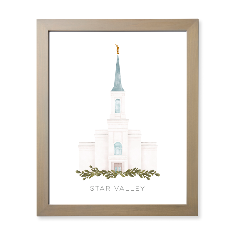 Star Valley Wyoming Temple (28x34 Framed Paper Print)