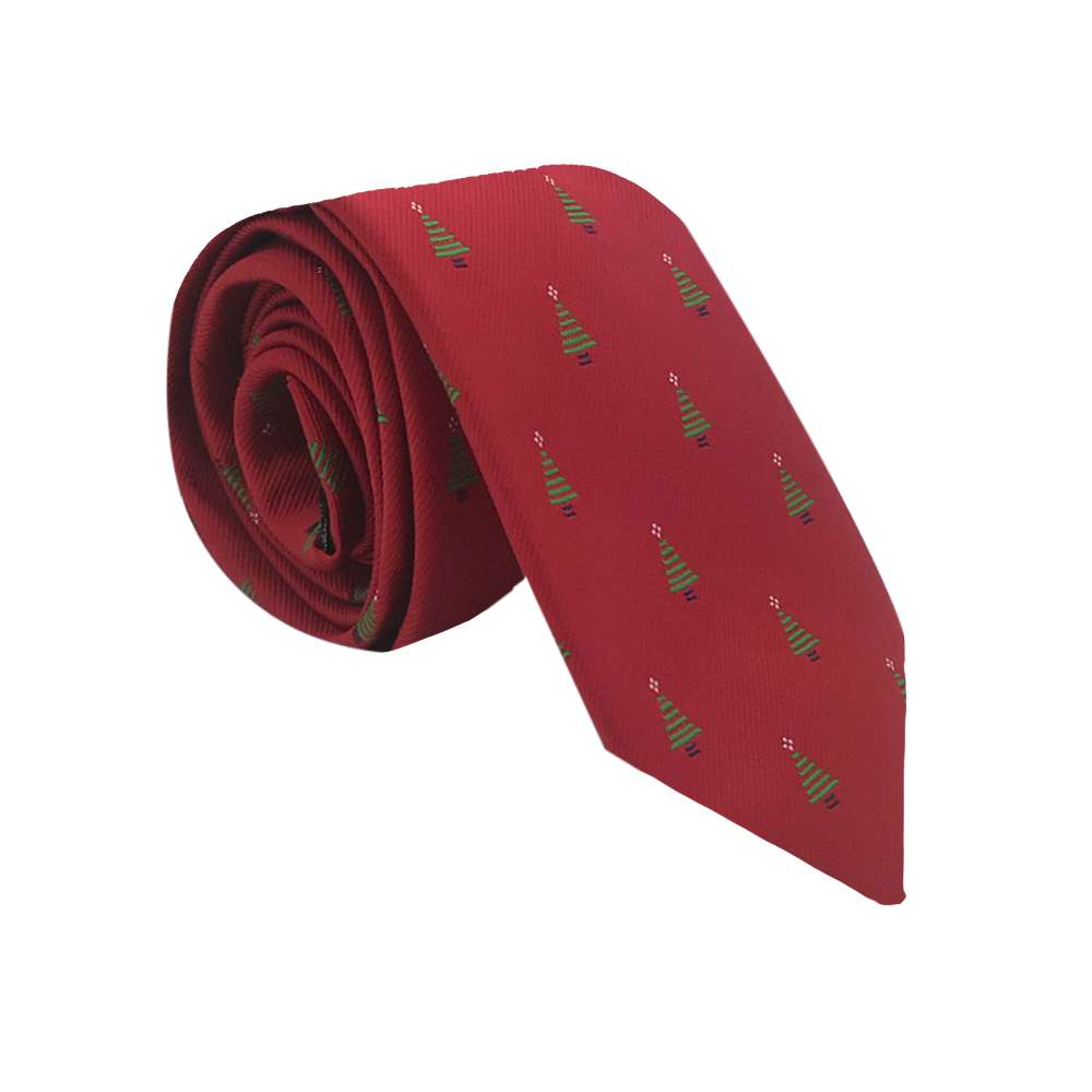 Red with Trees Necktie, , large image number 2