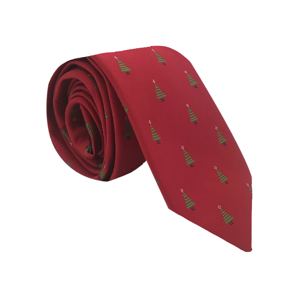 Red with Trees Necktie, , large image number 2