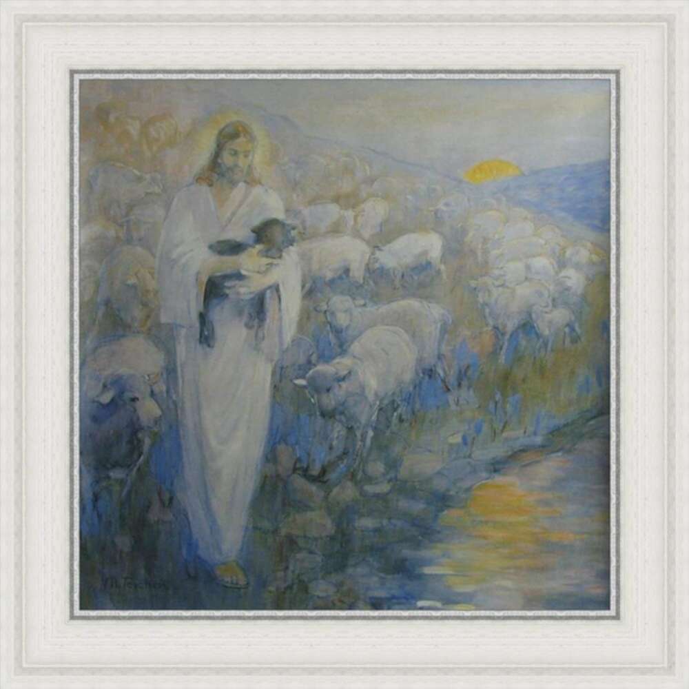 Rescue of the Lost Lamb (25x25 Framed Art), , large image number 0