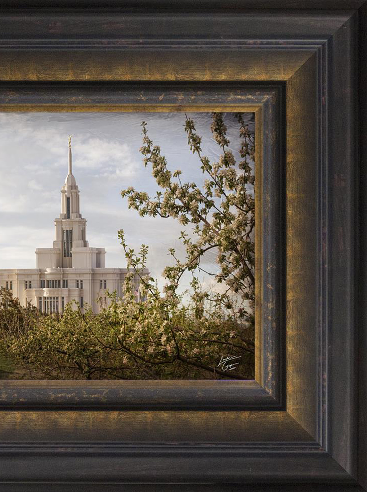 Payson Temple, the Day Dawn is Breaking (19x48 Canvas Framed Art), , large image number 4