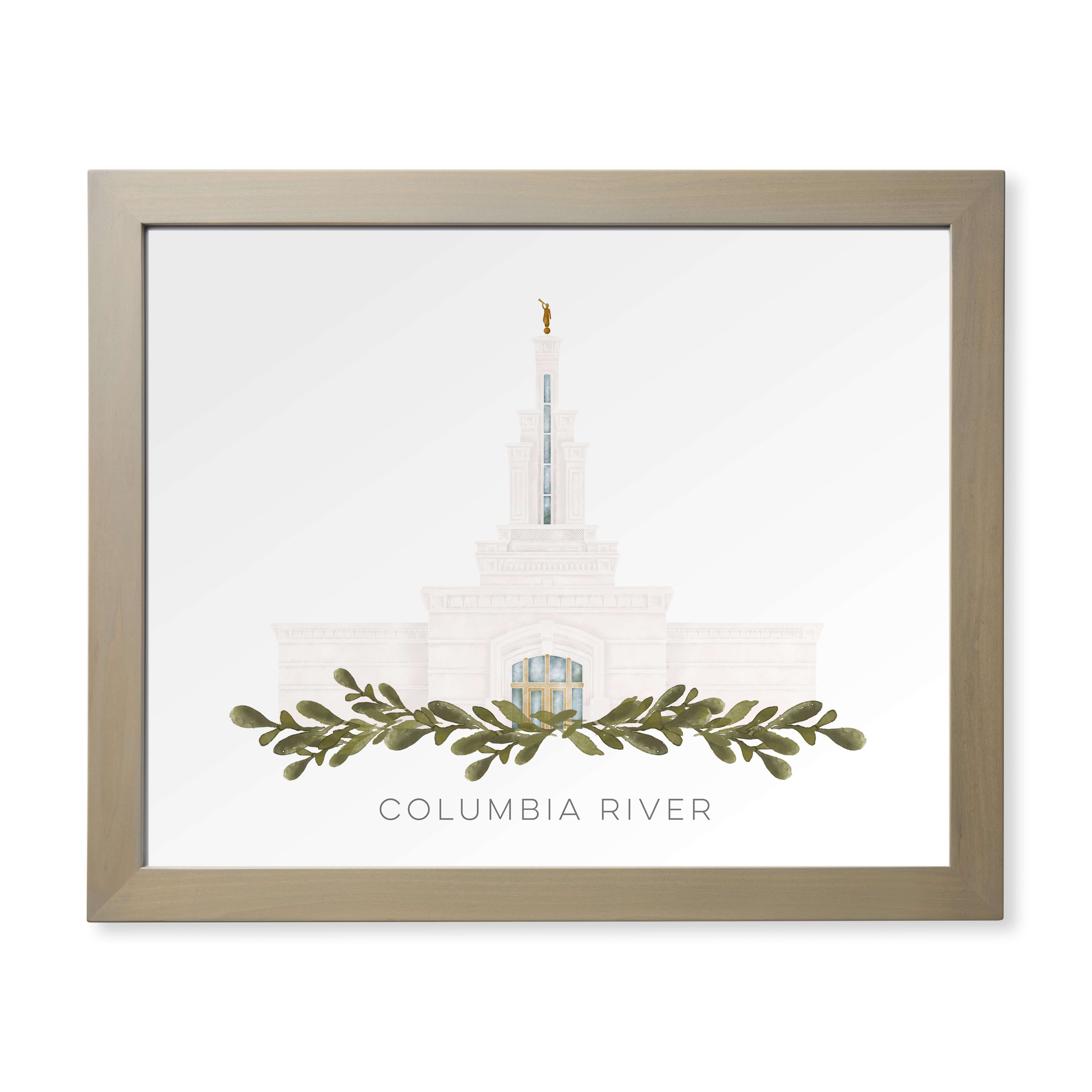 Columbia River Washington Temple (28x34 Framed Paper Print), , large image number 0