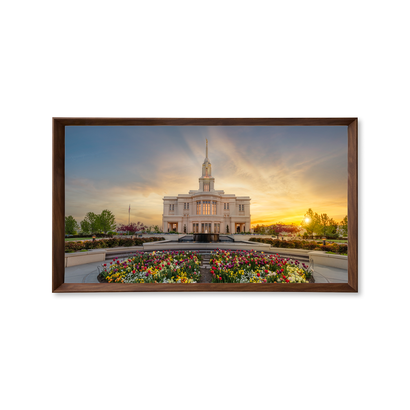 Payson Utah Temple, Fire of the Covenant Series (25x43 Framed Canvas Print)