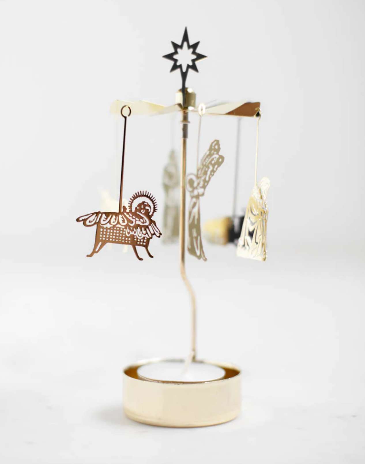 Holy Family Swedish Anglaspel Metal Nativity, , large image number 0
