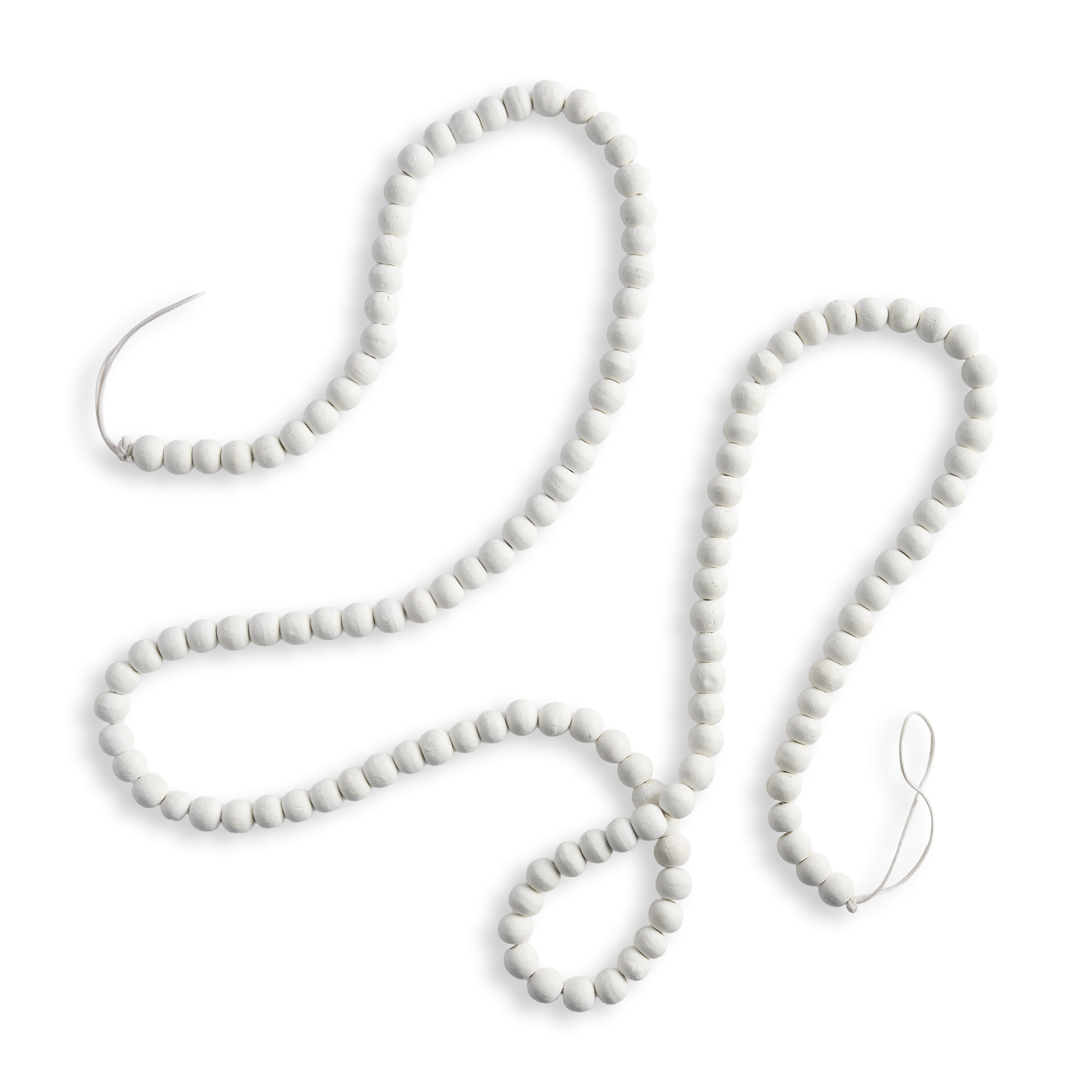 White Wood Beaded Garland