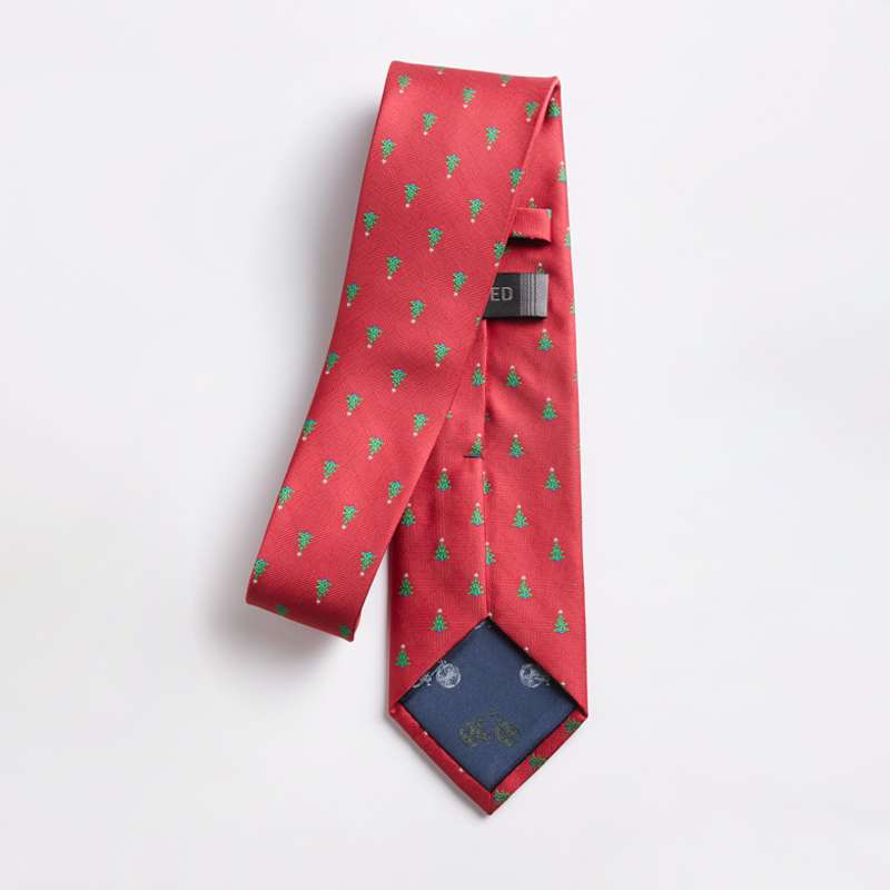Men's Red O Tannenbaum Poly Necktie, , large image number 1