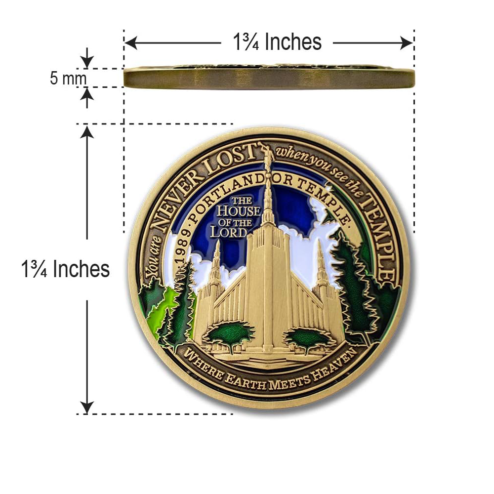 Portland Oregon Temple Medallion Coin, , large