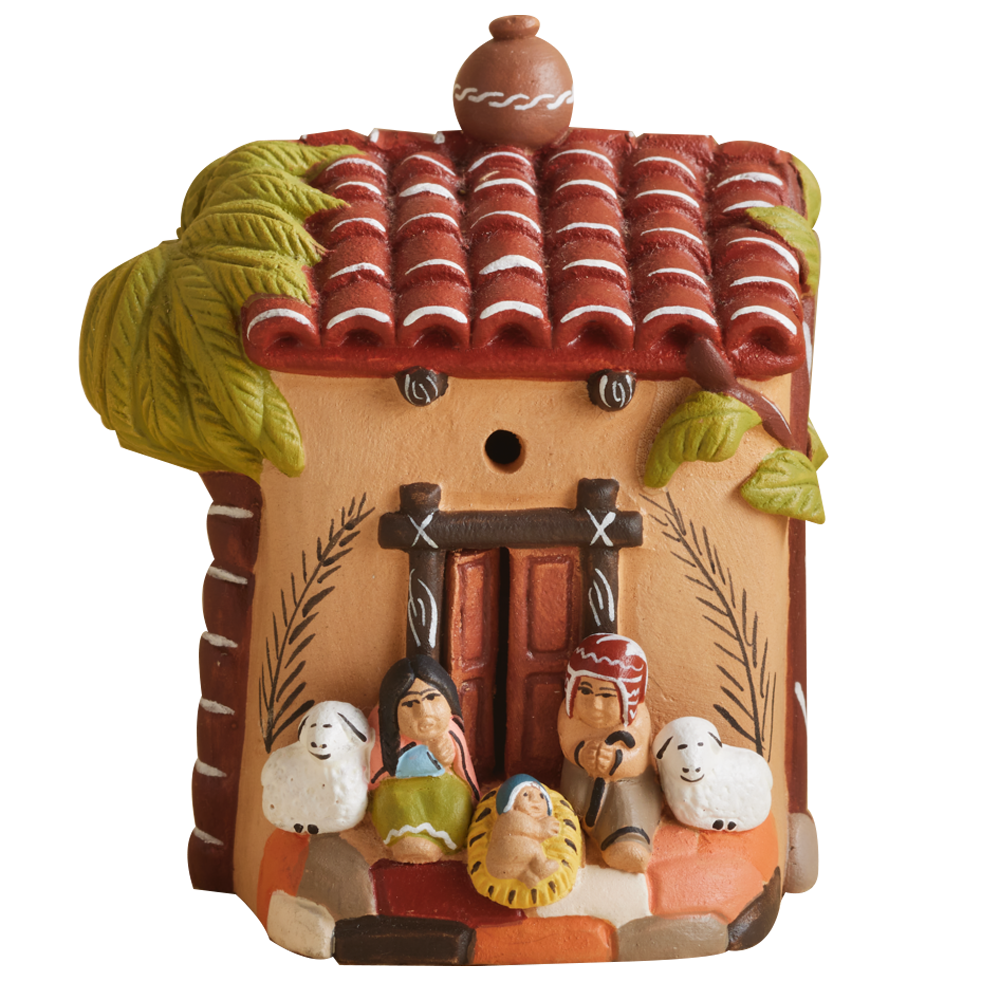 Peruvian Adobe Hut Pot Nativity