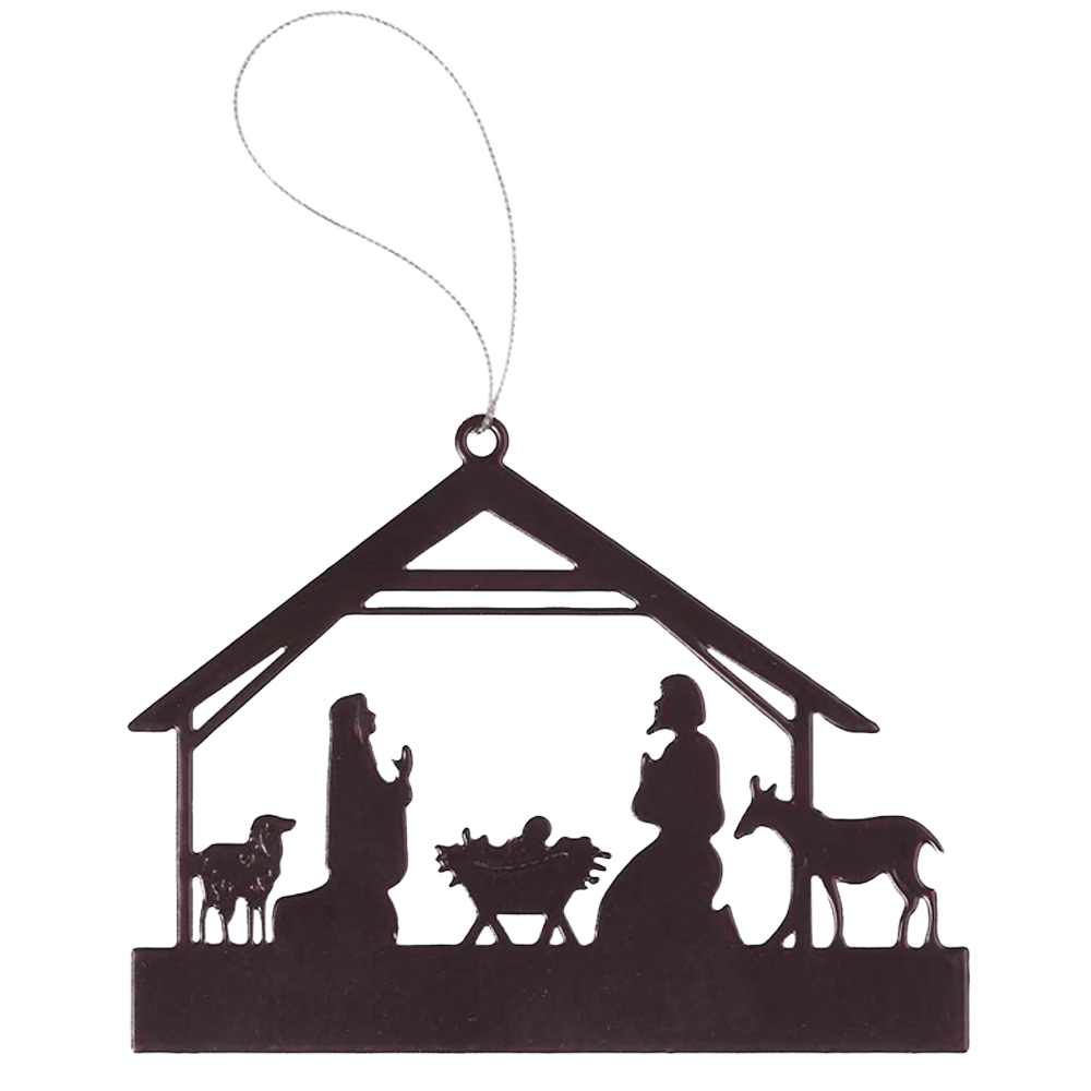 Metal Nativity Ornament