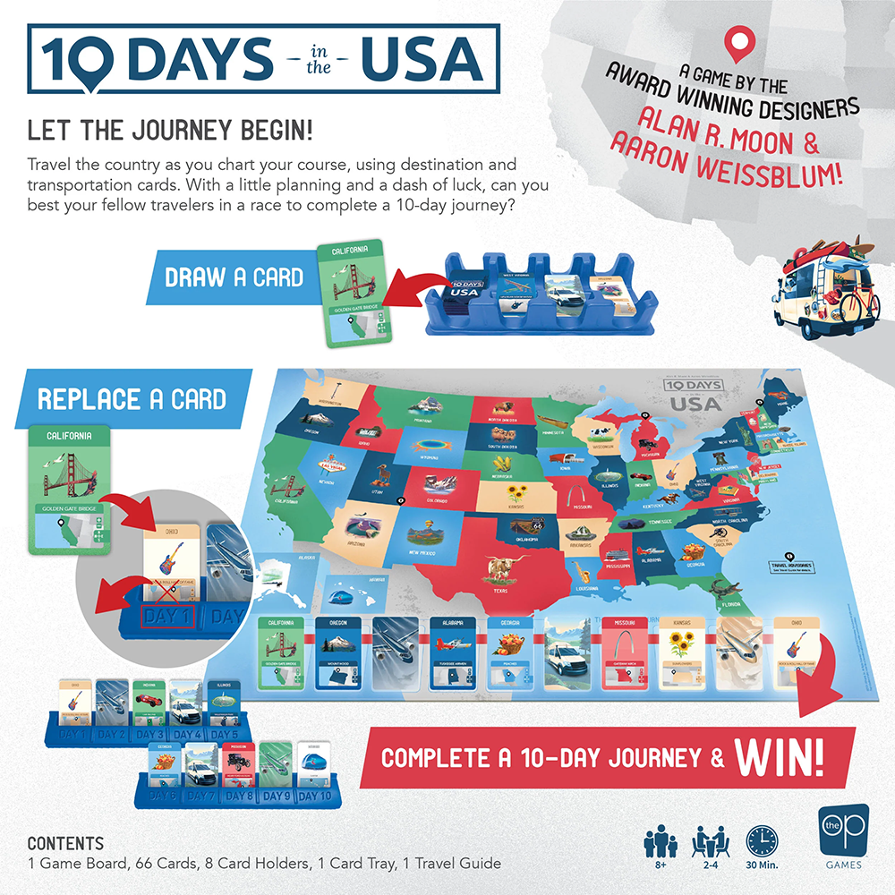 10 Days in the USA Board Game, , large image number 1