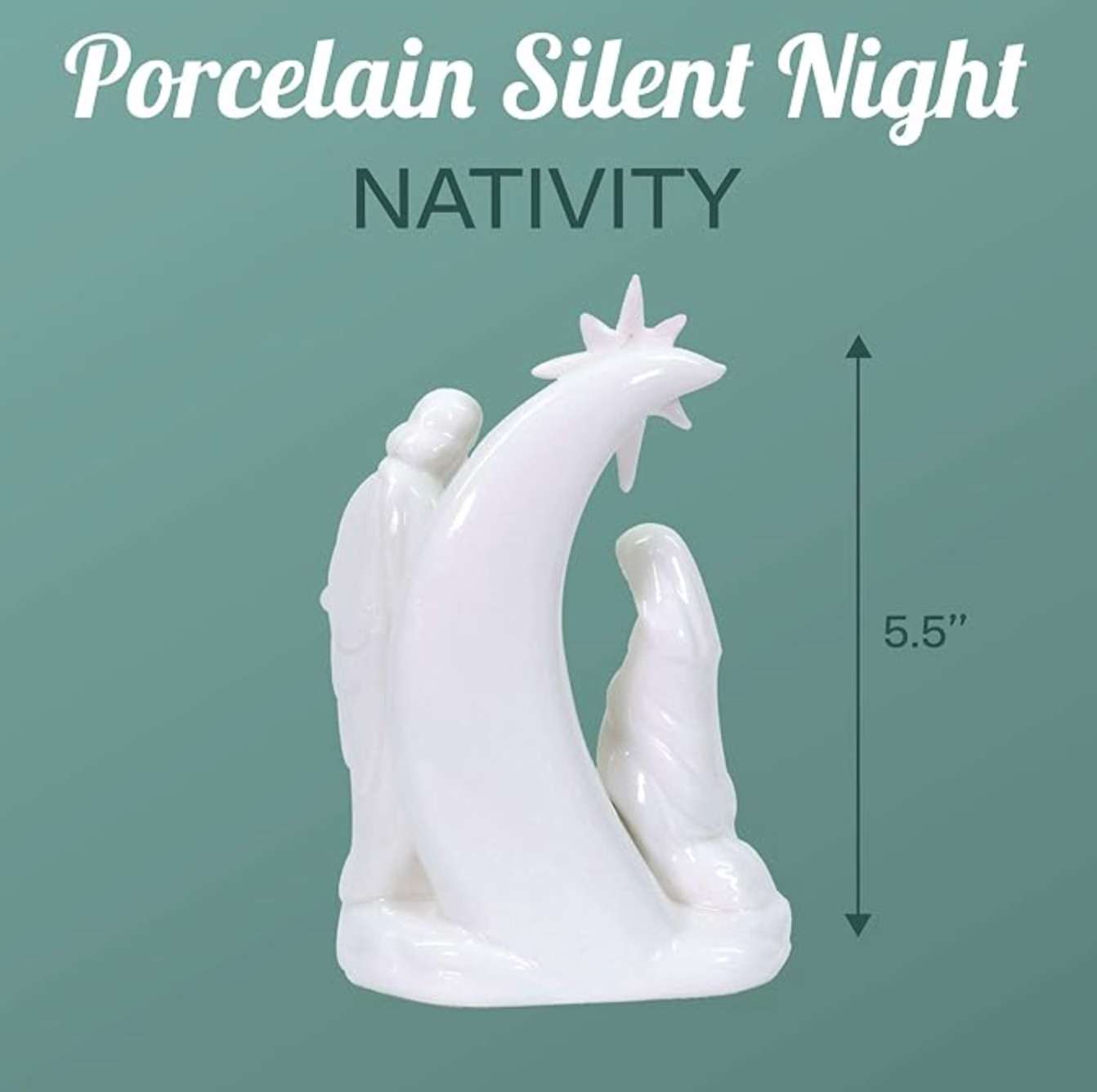 Silent Night Porcelain Nativity Figurine, , large