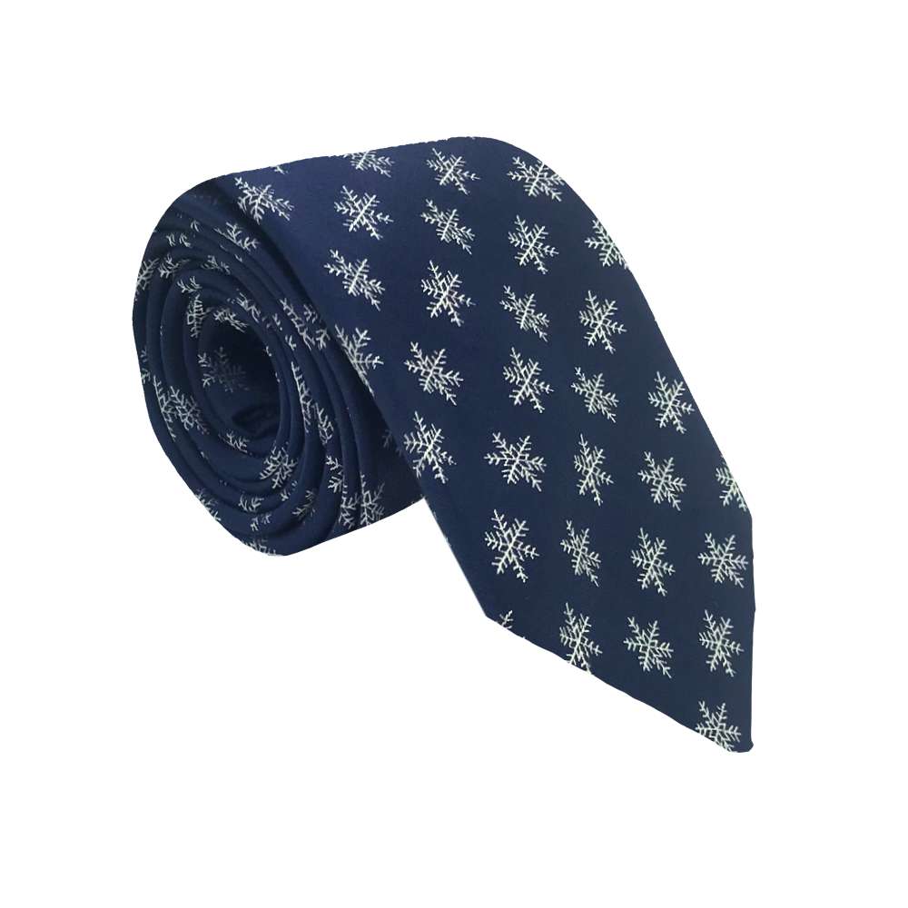Snowflakes Polyester Necktie, , large