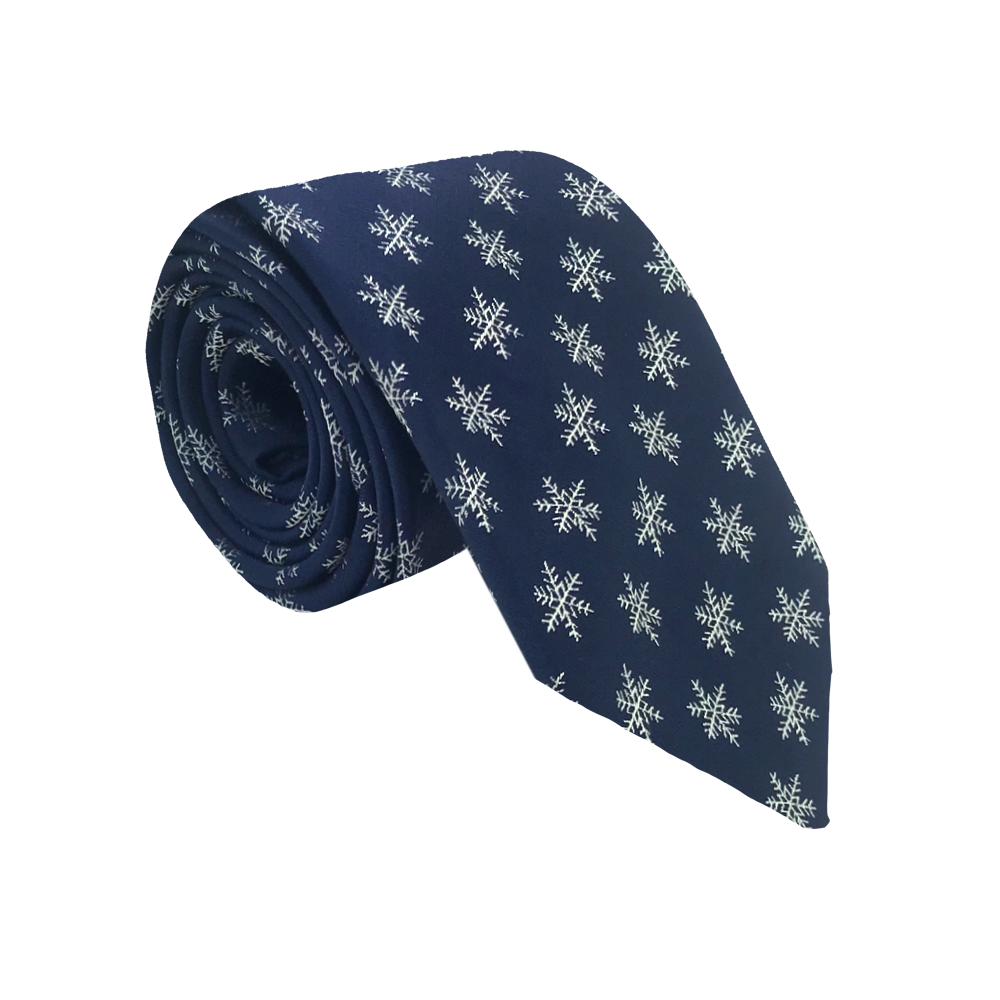 Snowflakes Polyester Necktie, , large