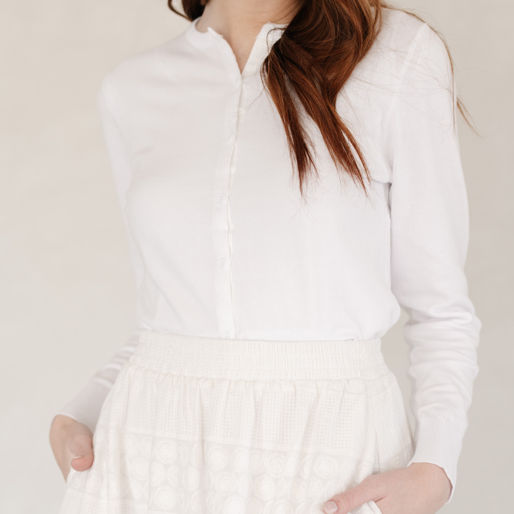 Ensley White Temple Sweater