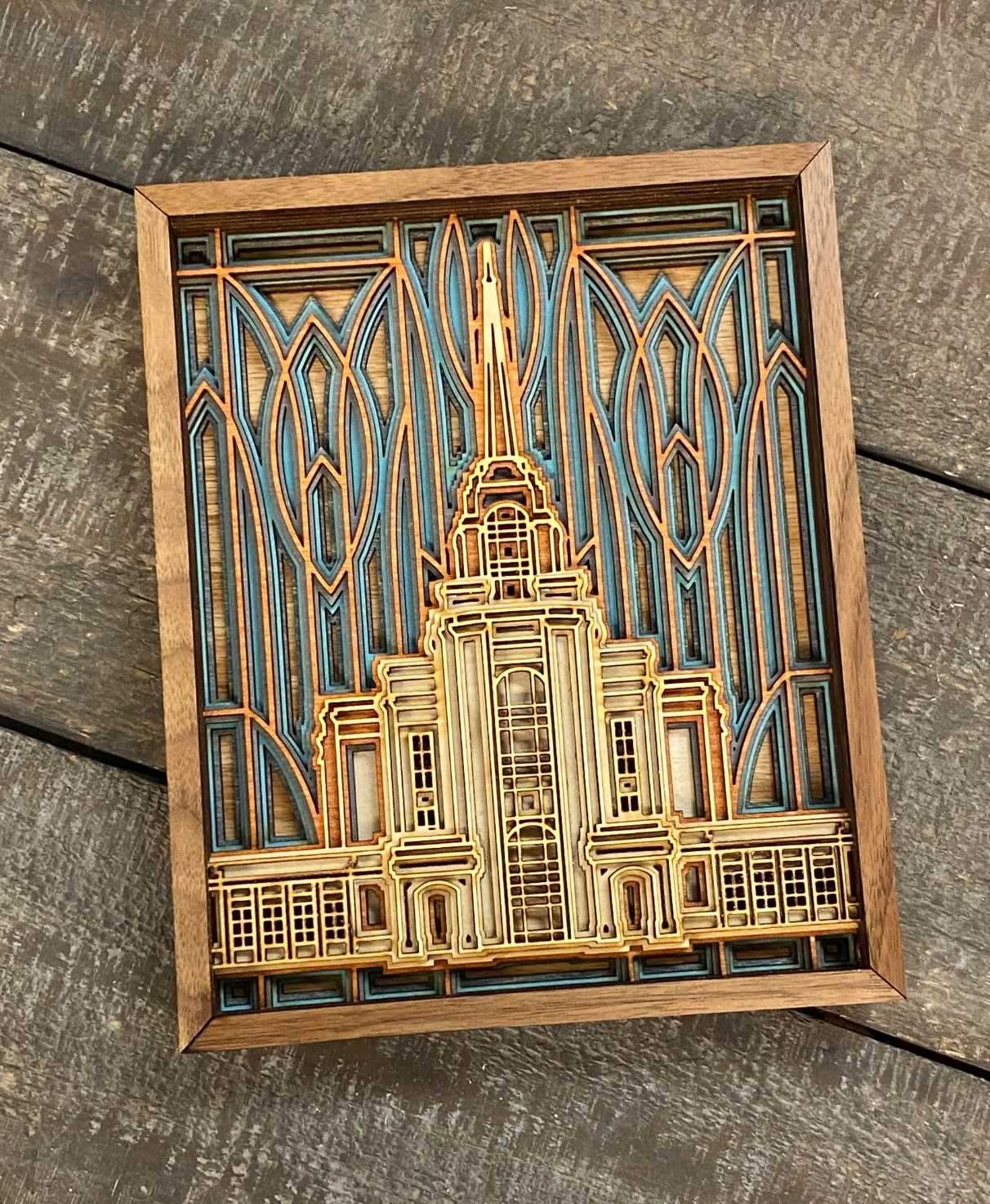 Syracuse Utah Temple Layered Wood Plaque, , large
