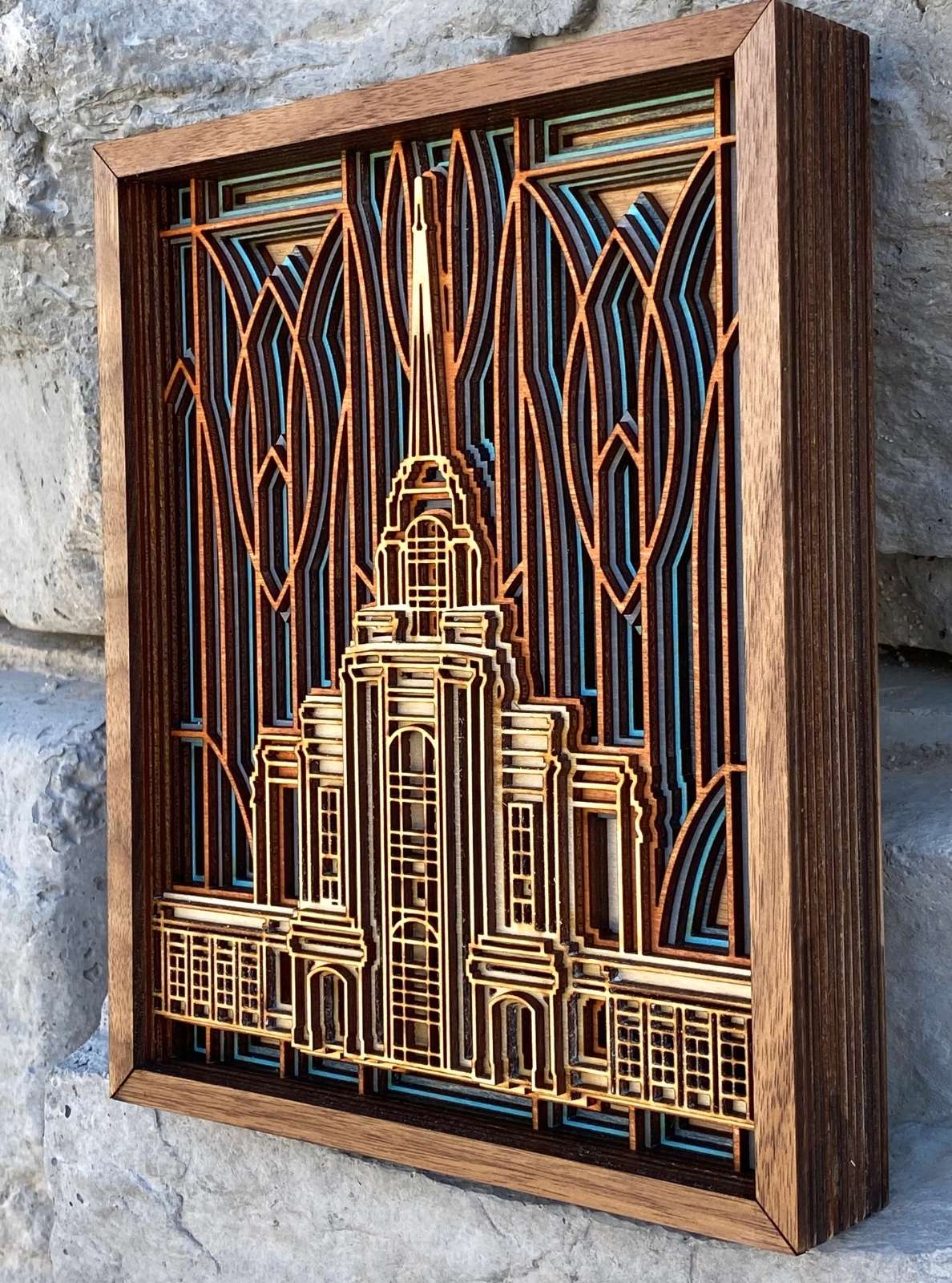 Syracuse Utah Temple Layered Wood Plaque, , large image number 2