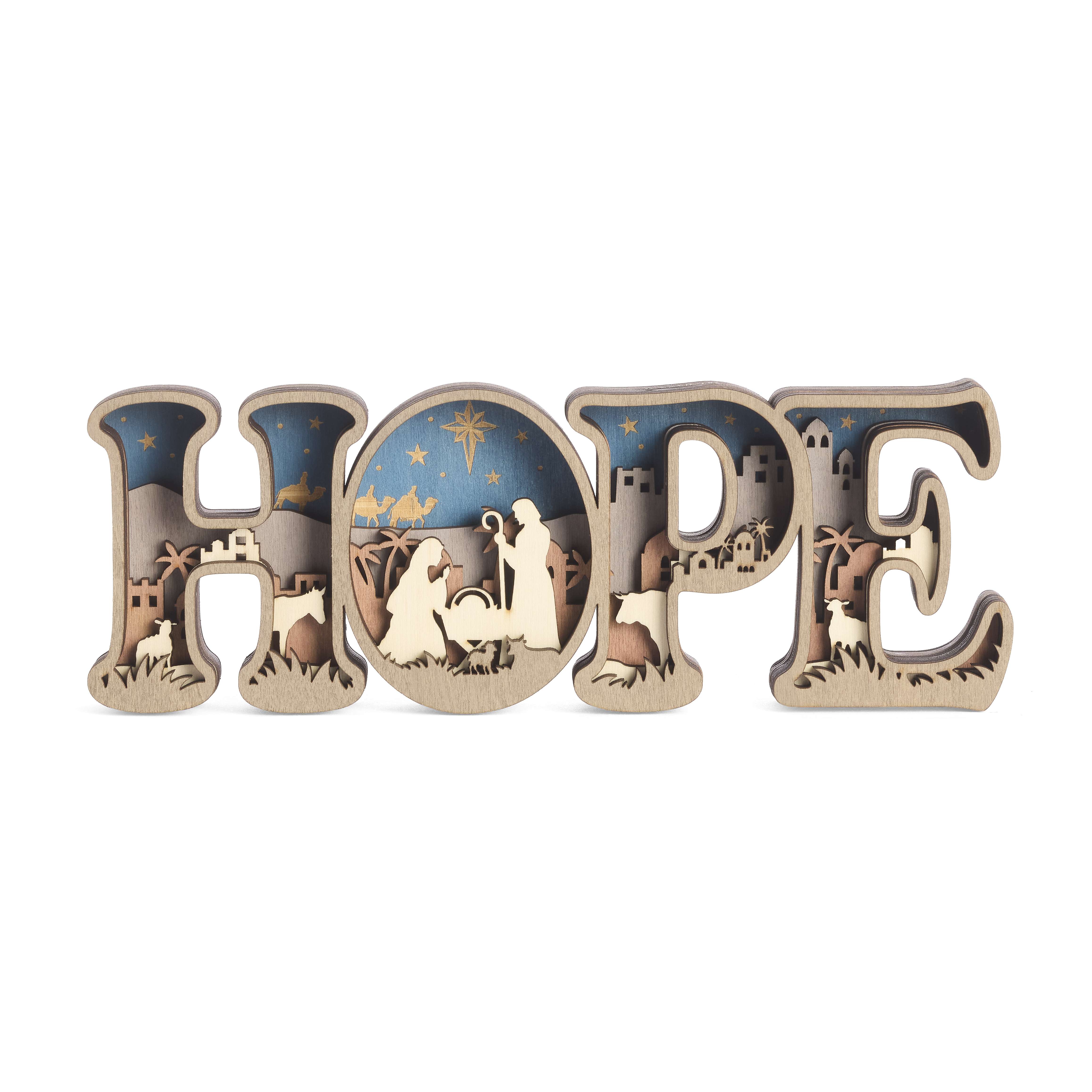 Hope Layered Wood Nativity