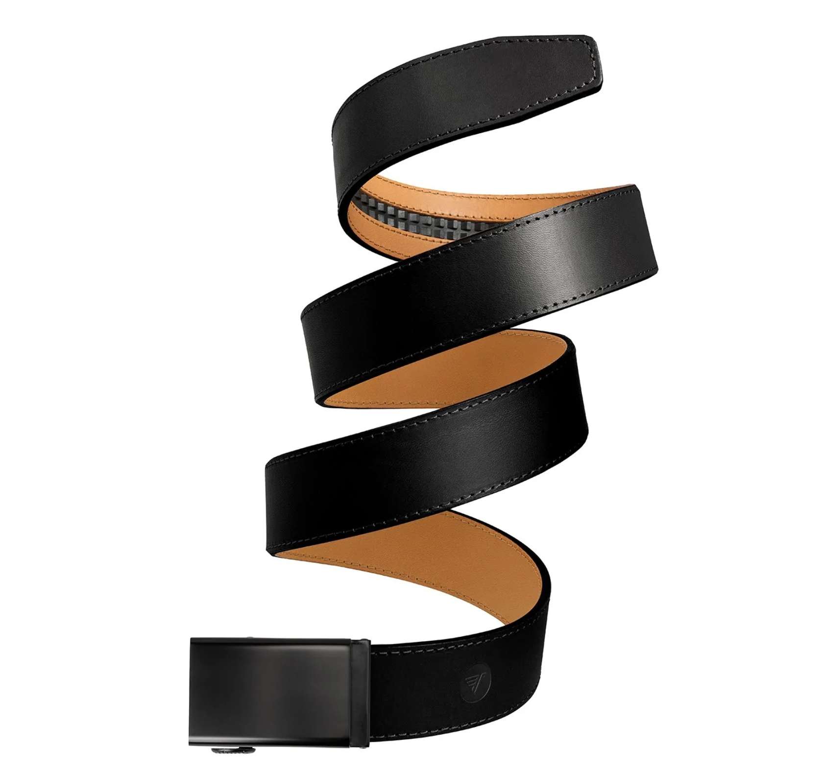 Steel on Black Italian Leather 40mm Belt