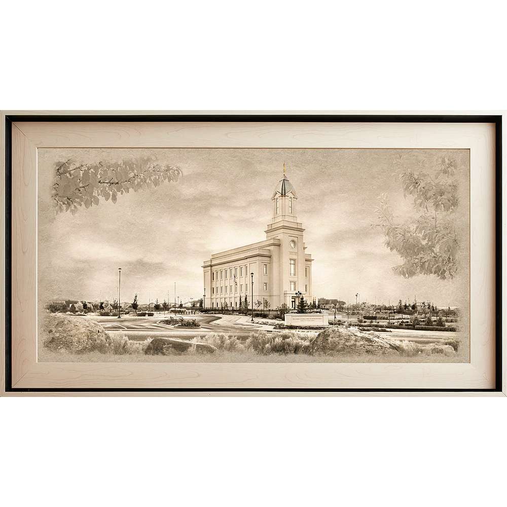 Cedar City Utah Temple, Light Wood (22x39 Framed Textured Paper), , large image number 0
