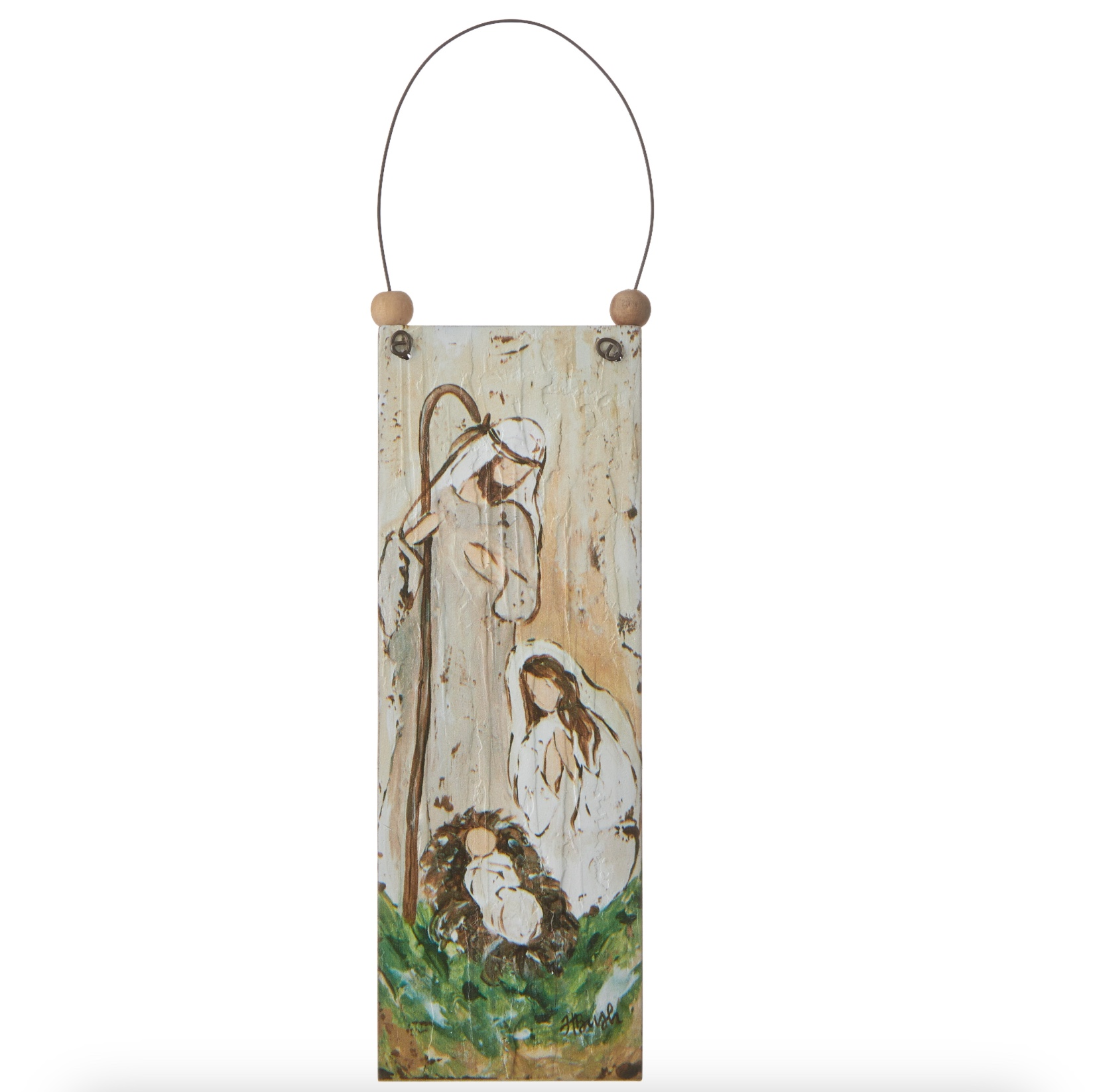 Holy Family Wood Ornament