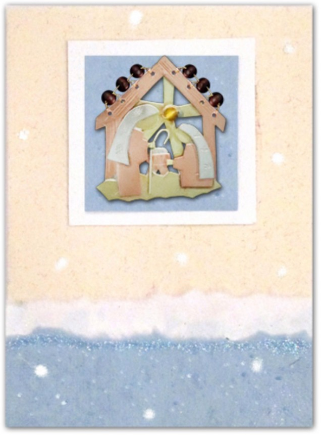 Peaceful Manger Pin Greeting Card
