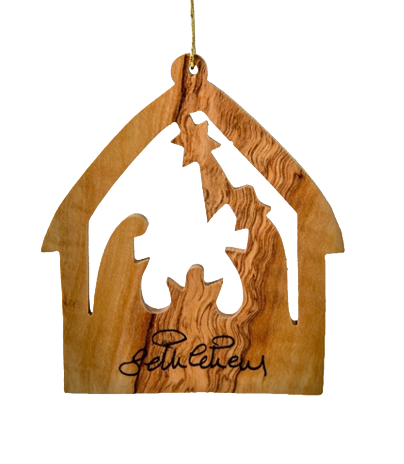 Holy Family in Stable Nativity Ornament