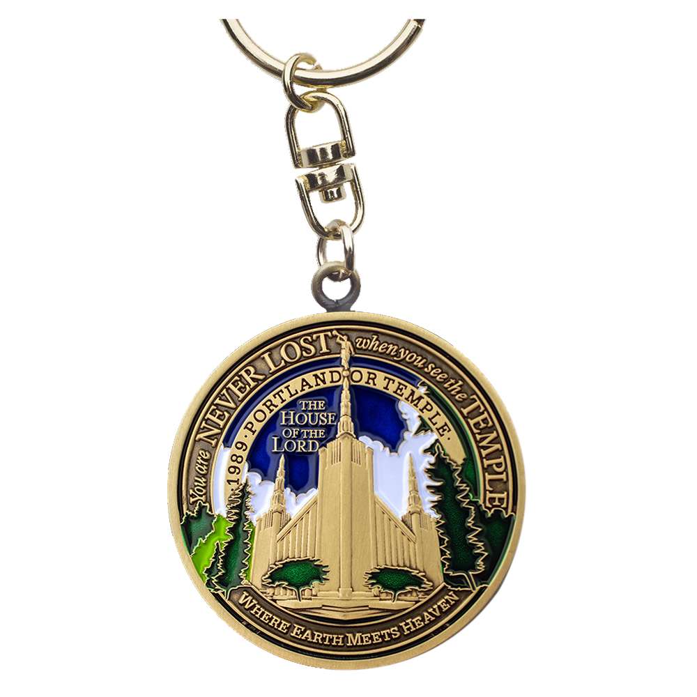 Portland Oregon Temple Keychain