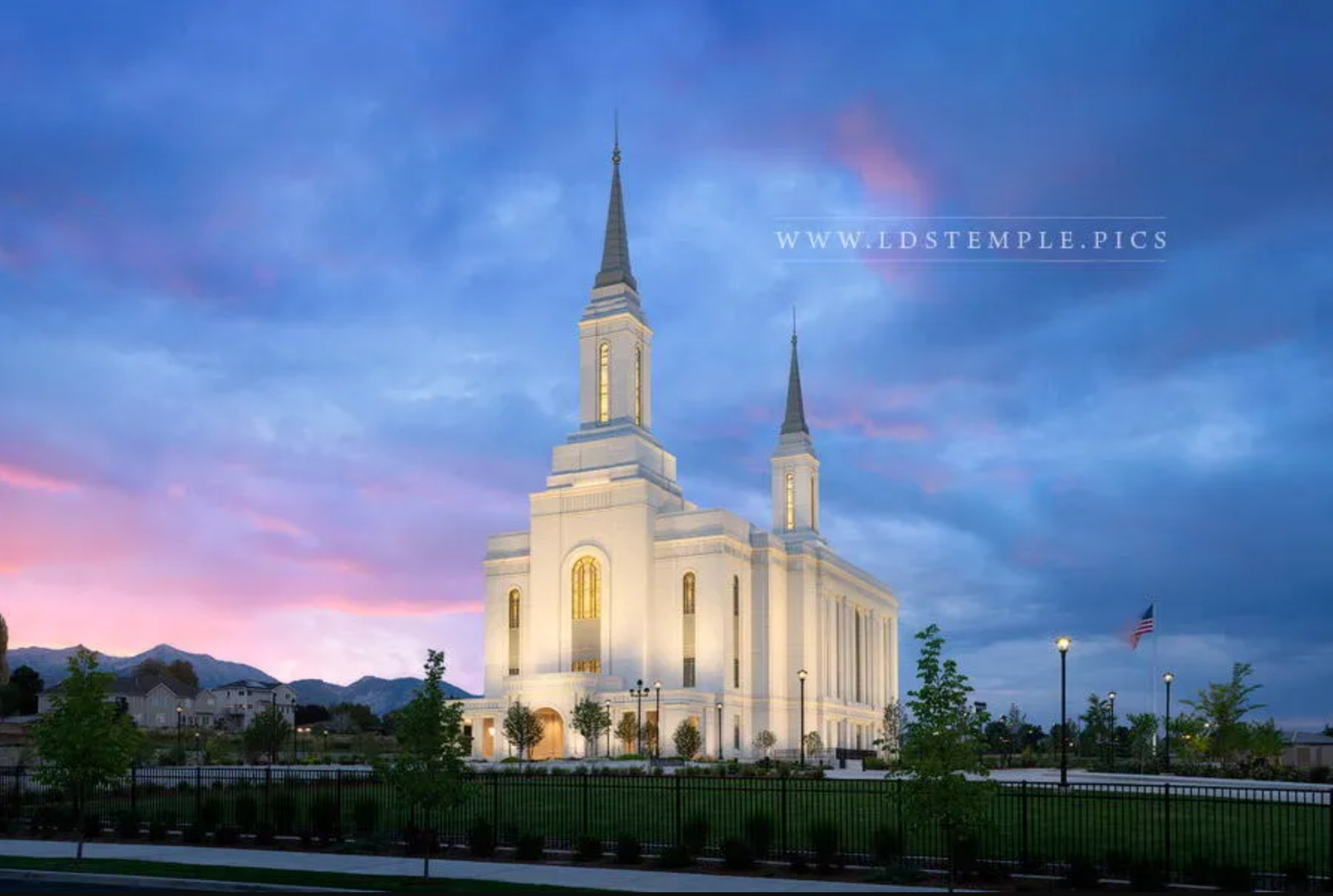 Lindon Utah Temple - Colors of Dawn Print
