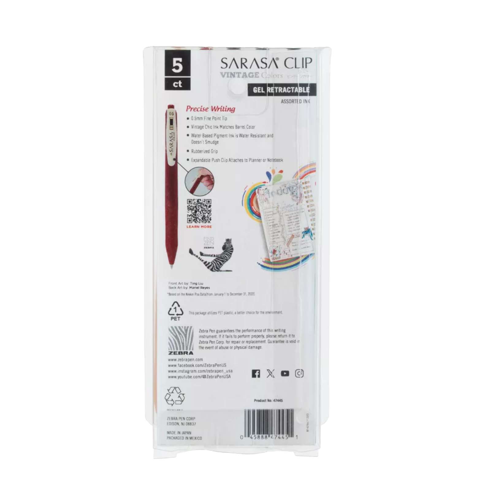 Gel Retractable Vintage Colors Pen Set, , large