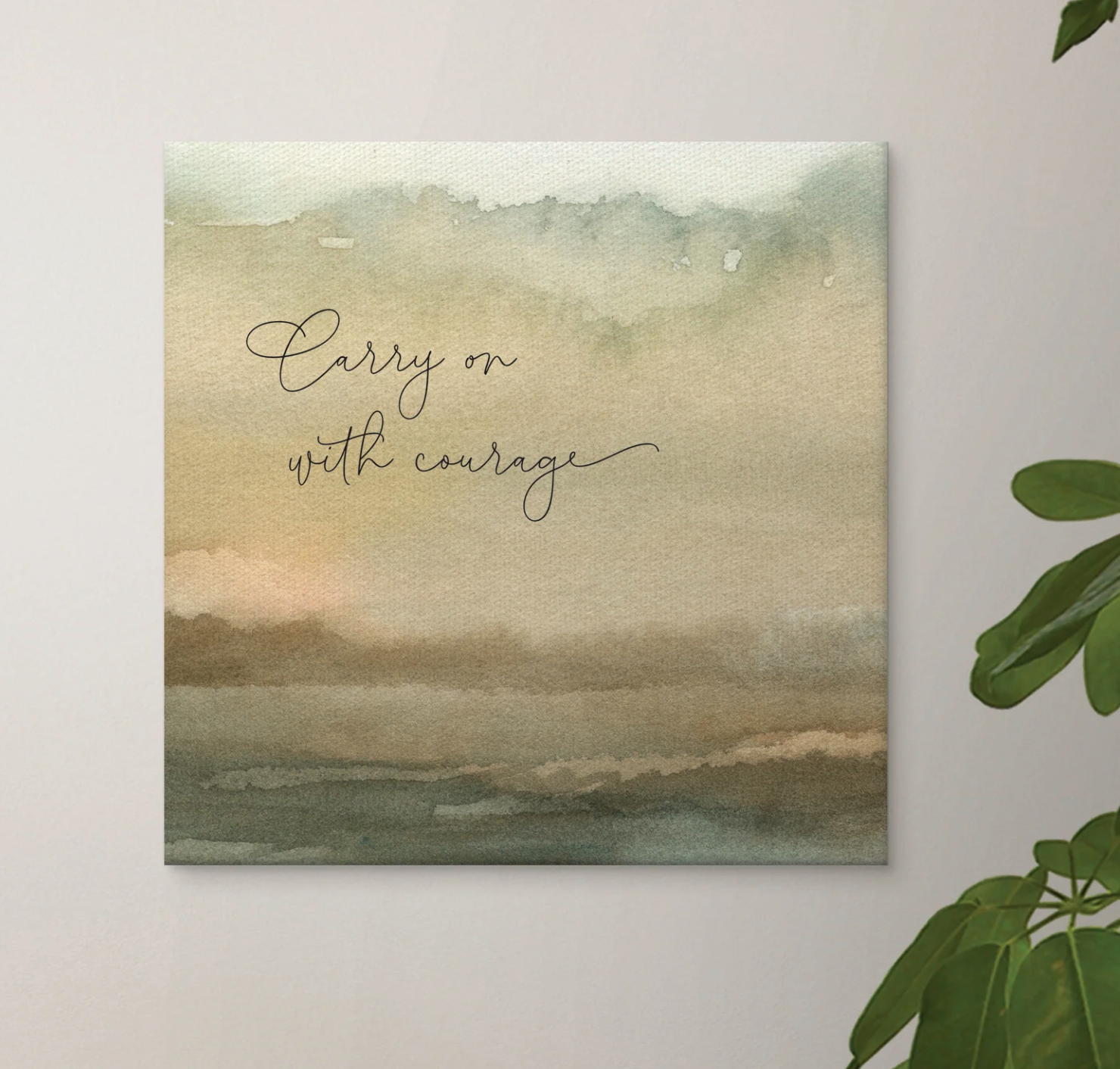 Carry On With Courage (11X11 Canvas Plaque)