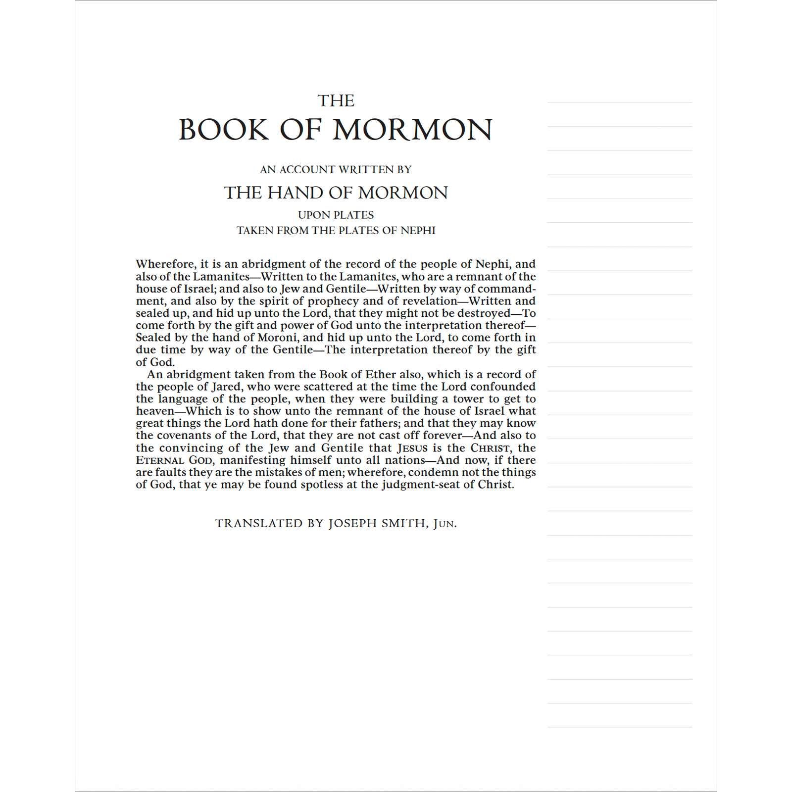 The Book of Mormon, Journal Edition, Faux Leather Lined (No Index), , large