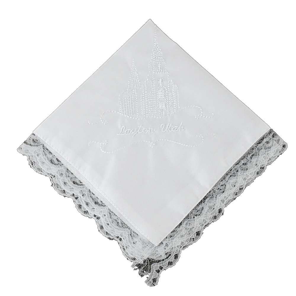 Layton Utah Temple Handkerchief - Lace, , large image number 0