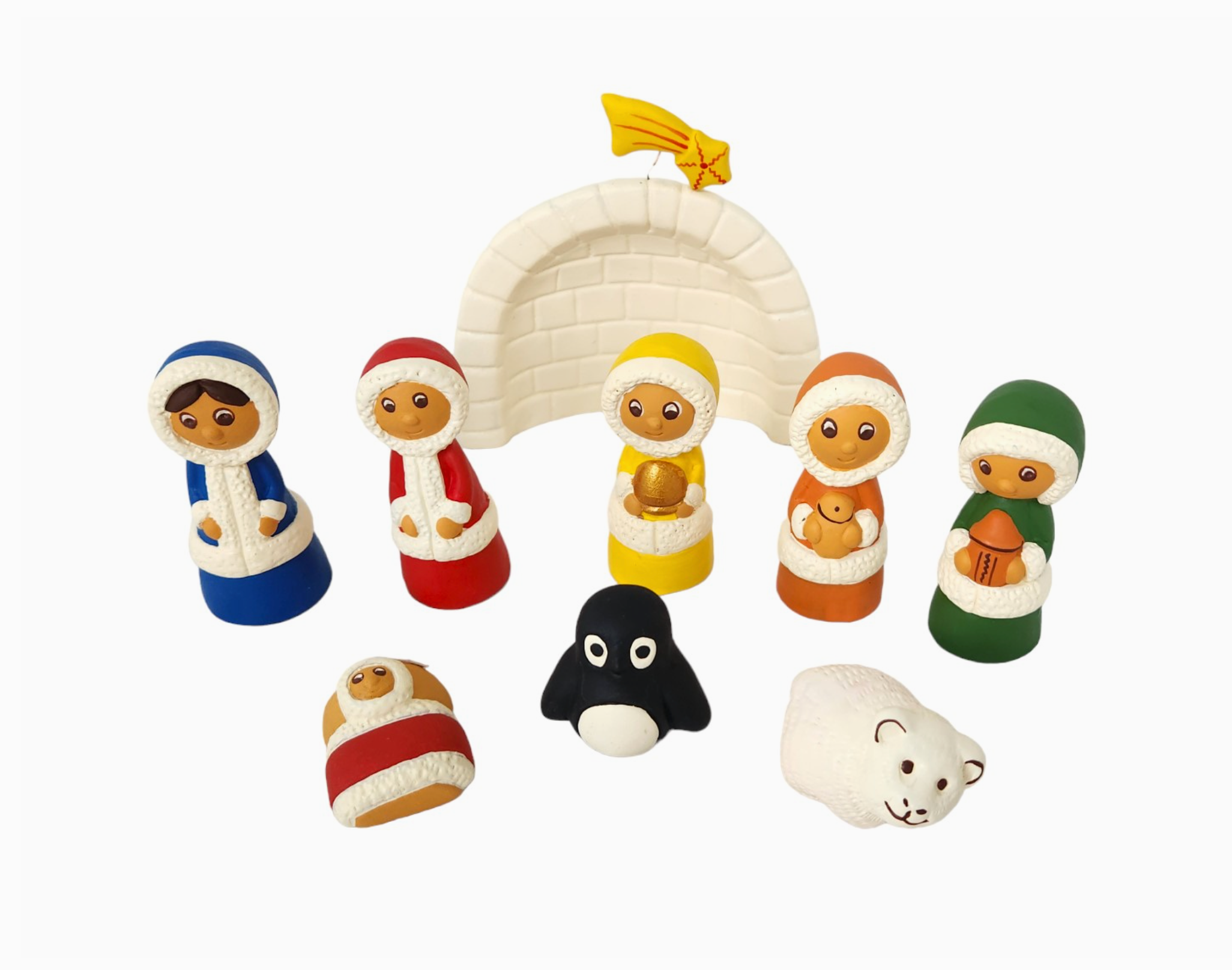 Peru Eskimos Ceramic Nativity