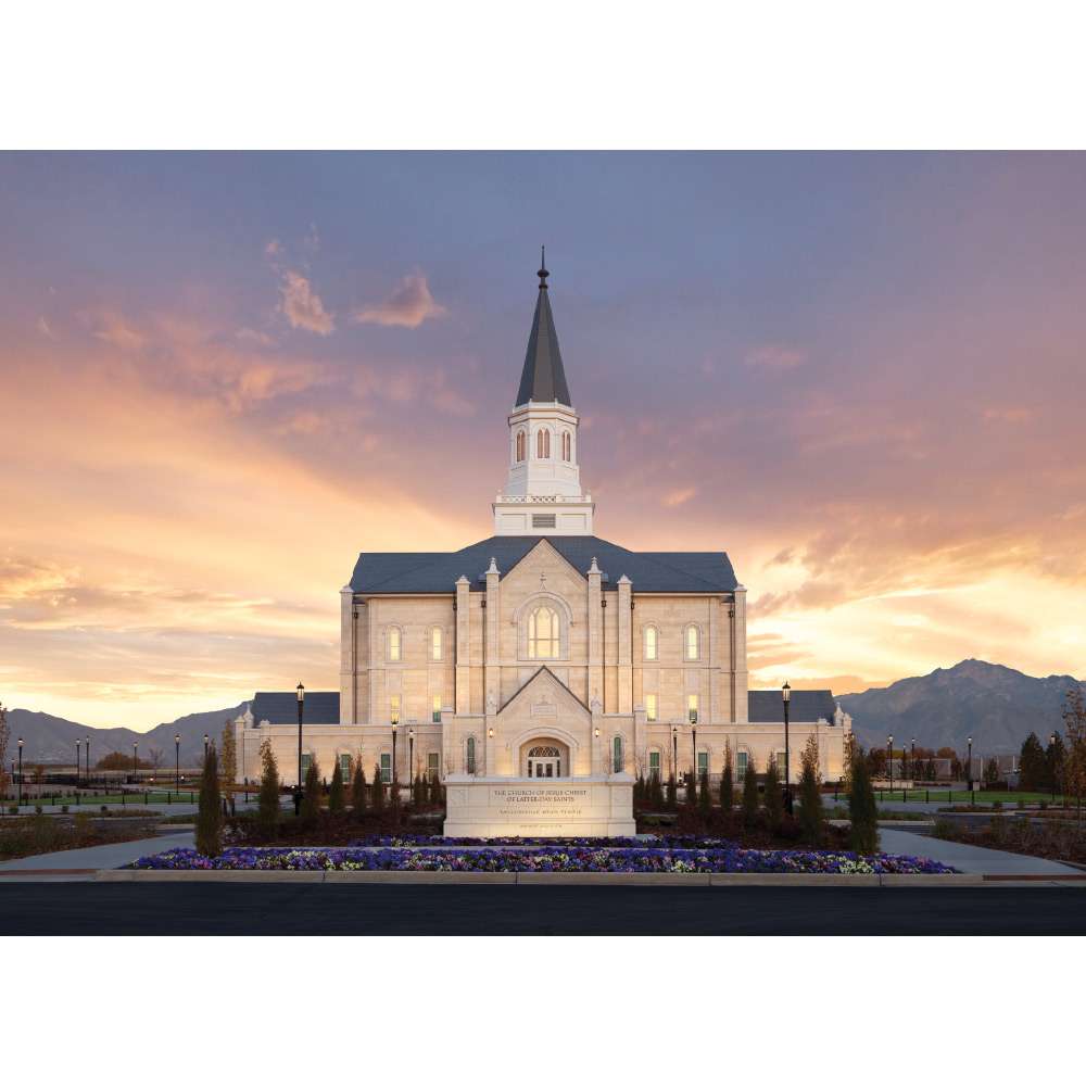 Taylorsville Utah Temple - Sunrise Glow Print 