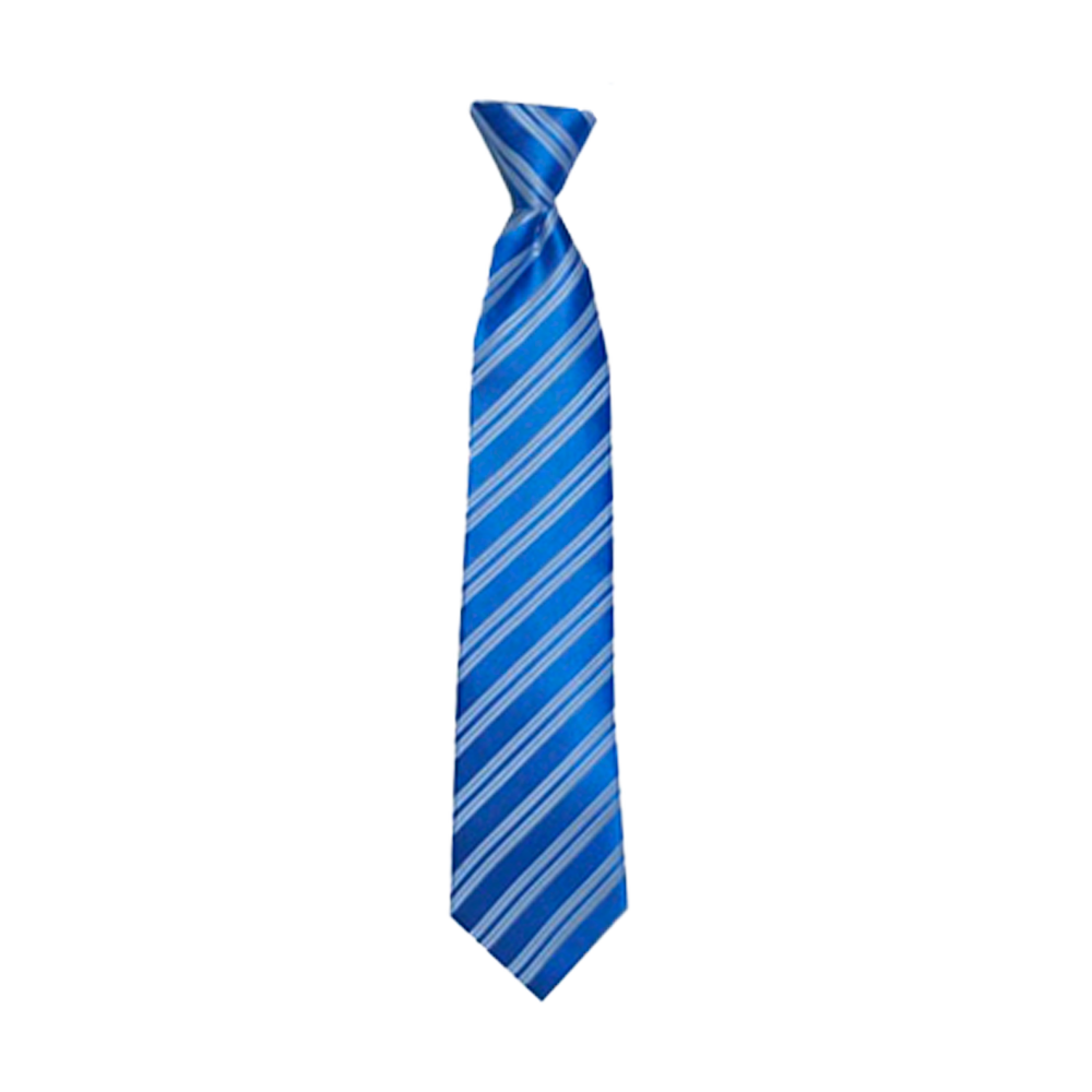 Boys' Blue/White Stripe Zipper Necktie,  Boys' Blue/White Stripe Zipper Necktie