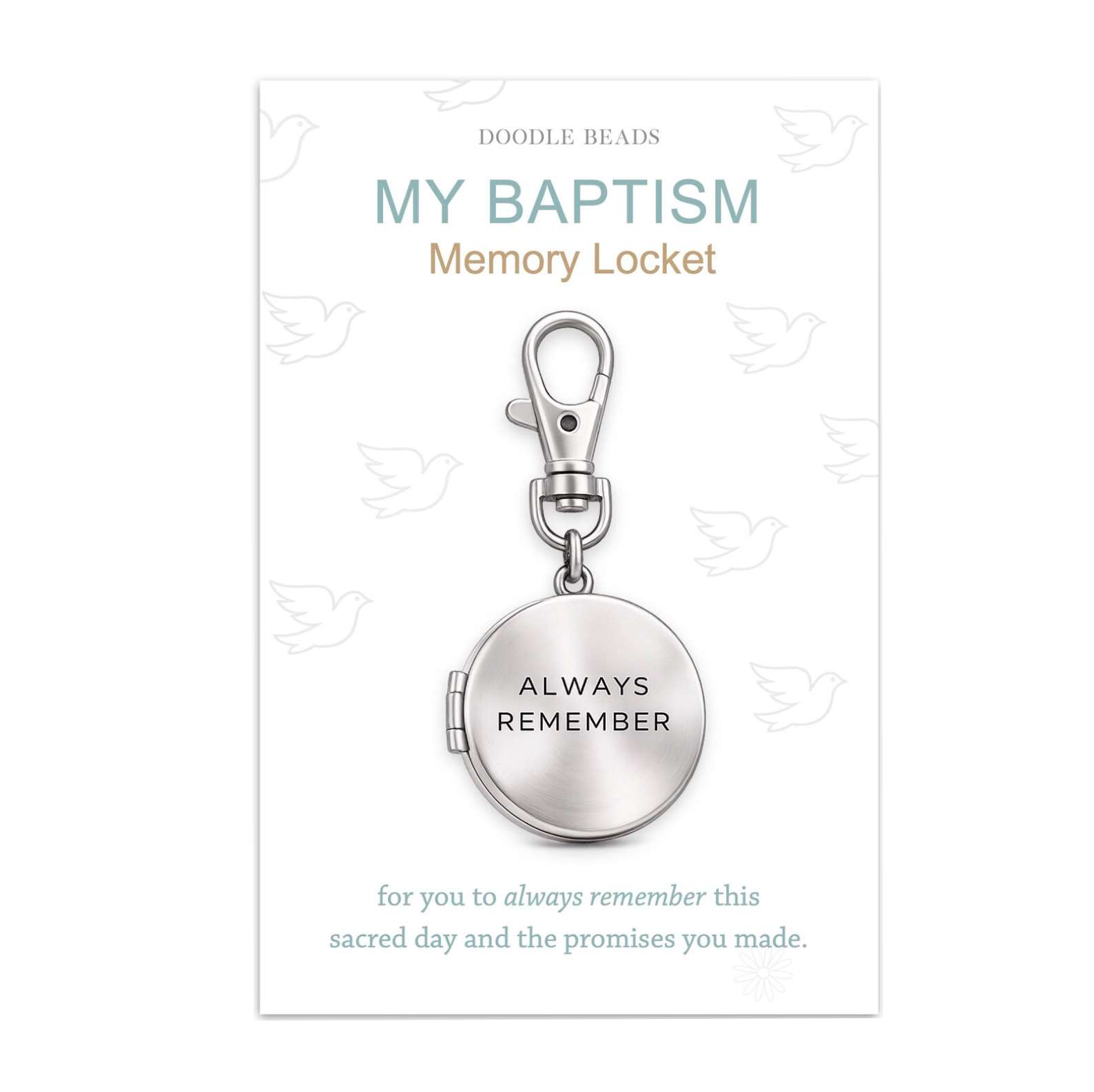 My Baptism Memory Zipper Pull Locket
